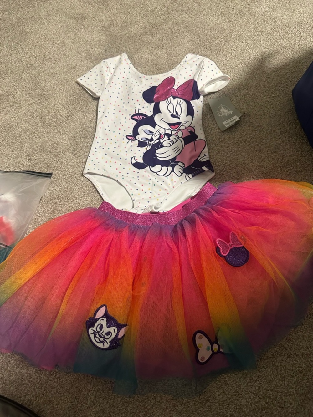 Minnie Mouse Rainbow Tutu Dress - Pink & Multicolor Kids Costume